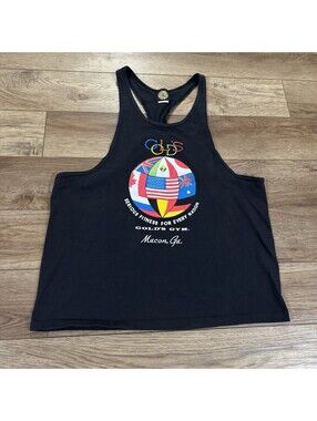 Vtg 90s Gold's Gym Macon GA Stringer Tank Top XL USA Made